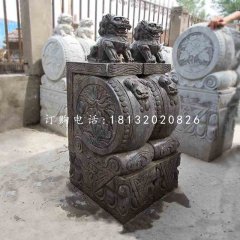 獅子抱鼓石，仿古門墩