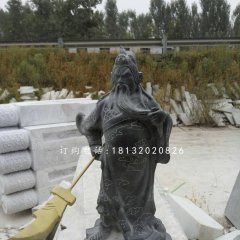 持刀關(guān)公石雕，青石關(guān)公