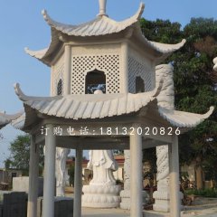 大理石涼亭，雙層涼亭石雕