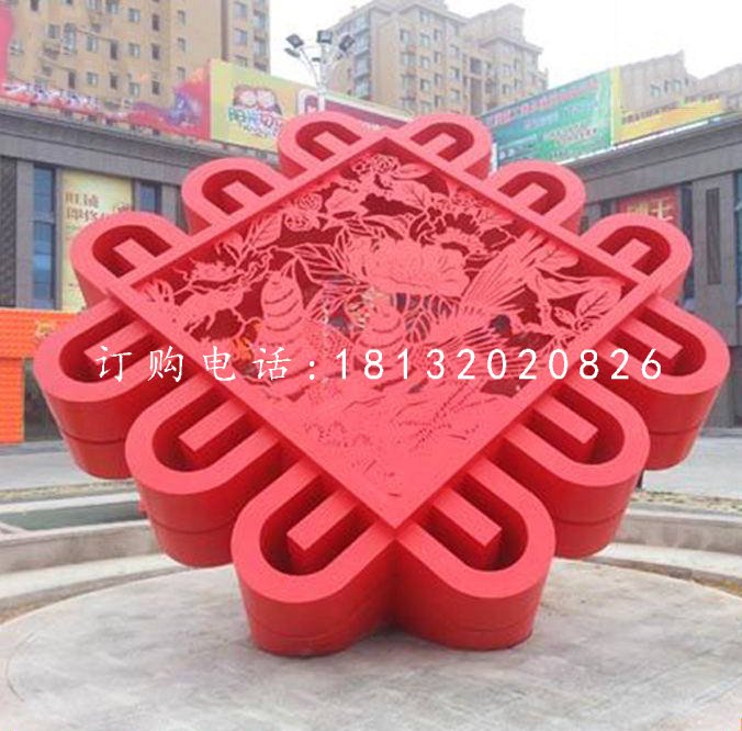 不銹鋼景觀雕塑,中國(guó)結(jié)雕塑