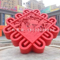 不銹鋼景觀雕塑，中國結(jié)雕塑