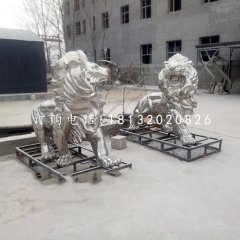 不銹鋼西洋獅，歐式獅子雕塑