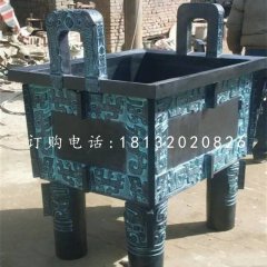 四足鼎銅雕，青銅鼎