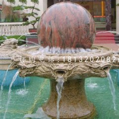 風(fēng)水球噴泉石雕，小區(qū)景觀石雕