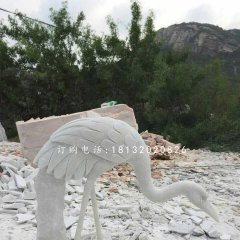 公園仙鶴石雕，漢白玉仙鶴
