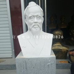 漢白玉華佗胸像，醫(yī)院人物石雕