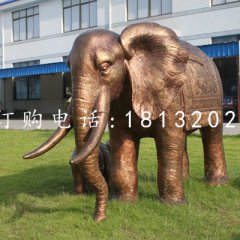 大象銅雕，公園動(dòng)物雕塑