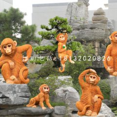 小猴子雕塑，玻璃鋼動(dòng)物