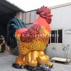 彩繪大公雞，玻璃鋼招財公雞