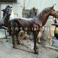 玻璃鋼仿銅馬雕塑，動物雕塑
