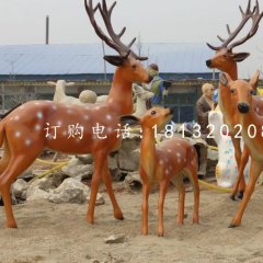 仿真小鹿雕塑，玻璃鋼梅花鹿