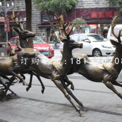 奔跑的鹿銅雕，動(dòng)物銅雕