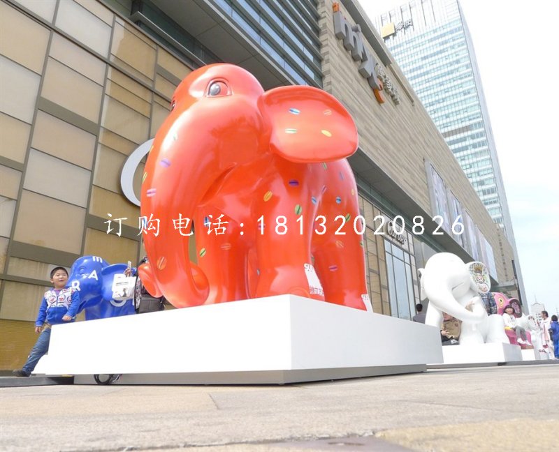 卡通小象雕塑,玻璃鋼商場(chǎng)擺件 (4)