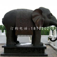 銅雕大象，寺廟銅大象雕塑