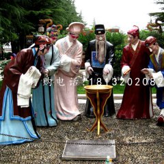 戲曲人物雕塑，玻璃鋼仿真人物