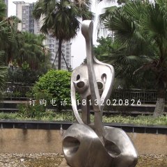 抽象女人雕塑，不銹鋼抽象人物