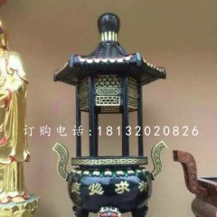 有求必應(yīng)香爐雕塑，寺廟銅香爐