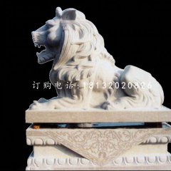 趴著的獅子石雕，歐式獅子雕塑