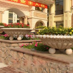 小區(qū)石花盆，景觀石雕