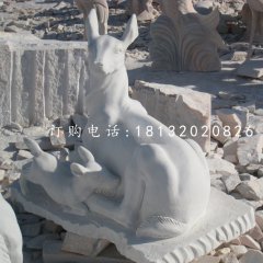 羊羔跪乳石雕，漢白玉動物石雕