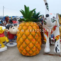 玻璃鋼仿真菠蘿，仿真水果雕塑