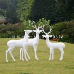 玻璃鋼樹葉鹿，玻璃鋼抽象動(dòng)物雕塑