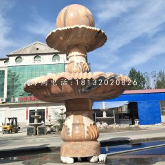 晚霞紅風(fēng)水球噴泉，雙層風(fēng)水球雕塑