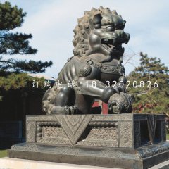 獅子戲球銅雕，北京獅銅雕