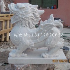 漢白玉貔貅，石雕貔貅雕塑