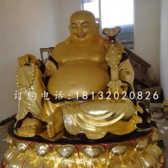 招財彌勒佛銅雕，坐式銅彌勒佛