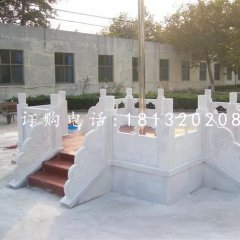 漢白玉石欄板，校園升旗臺(tái)石雕
