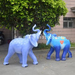 玻璃鋼彩繪大象，彩繪動(dòng)物，公園景觀雕塑
