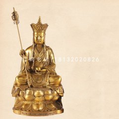 坐式地藏菩薩銅雕，寺廟佛像銅雕