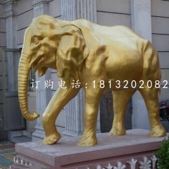 玻璃鋼仿銅大象，門口大象雕塑