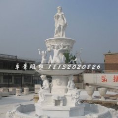 漢白玉噴泉雕塑，人物噴泉石雕