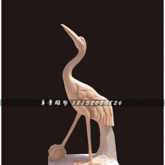 仙鶴石雕，晚霞紅仙鶴雕塑，公園動物雕塑