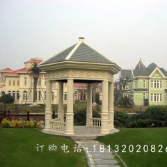 石雕涼亭，尖頂涼亭雕塑