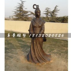 古代美女銅雕，廣場古人雕塑