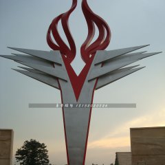 不銹鋼火炬雕塑，廣場不銹鋼雕塑