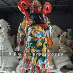 玻璃鋼關(guān)公雕塑，玻璃鋼關(guān)圣大帝雕塑