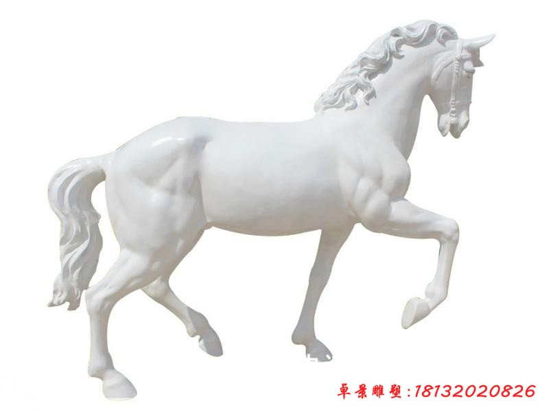 玻璃鋼白馬雕塑,玻璃鋼動(dòng)物雕塑
