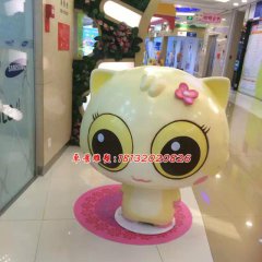 玻璃鋼大眼貓雕塑，玻璃鋼卡通雕塑