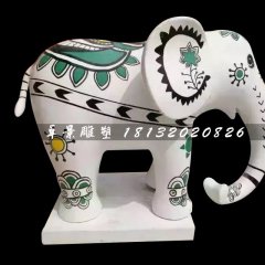 彩繪小象雕塑，玻璃鋼商場(chǎng)雕塑