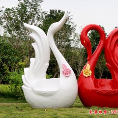 天鵝雕塑，公園玻璃鋼動(dòng)物雕塑