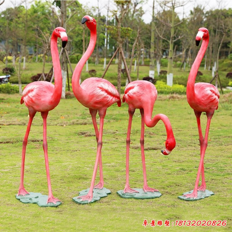 火烈鳥(niǎo)雕塑,玻璃鋼仿真動(dòng)物雕塑