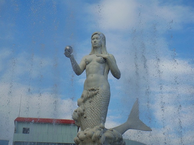 美人魚(yú)石雕,漢白玉美人魚(yú)雕塑 (3)