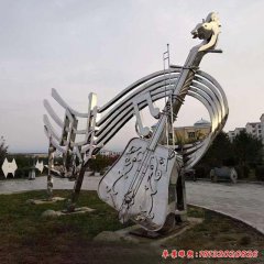 廣場(chǎng)抽象不銹鋼樂器雕塑
