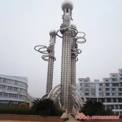 景區(qū)廣場(chǎng)盤龍柱不銹鋼雕塑
