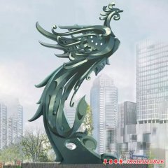 不銹鋼鳳凰涅盤(pán)雕塑