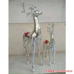 不銹鋼公園景觀(guān)梅花鹿雕塑